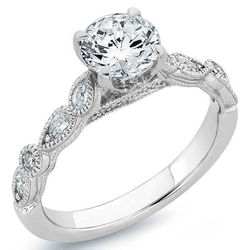 Zásnubný diamantový prsteň z bieleho zlata 79362