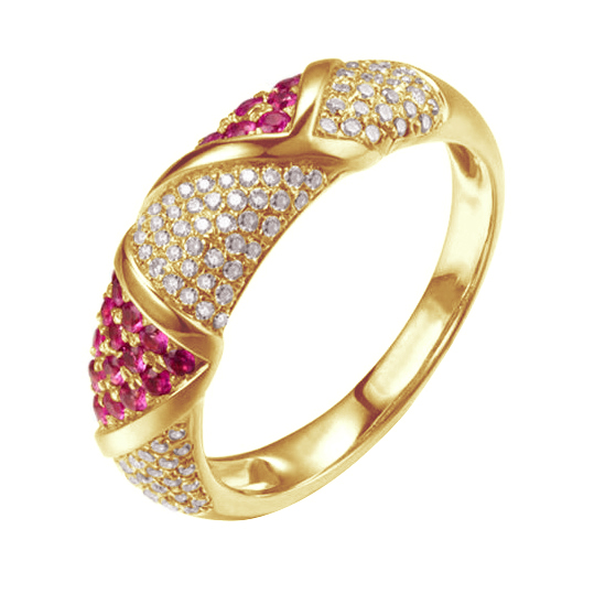 Zlatý prsteň so zafíry a diamantmi 81372