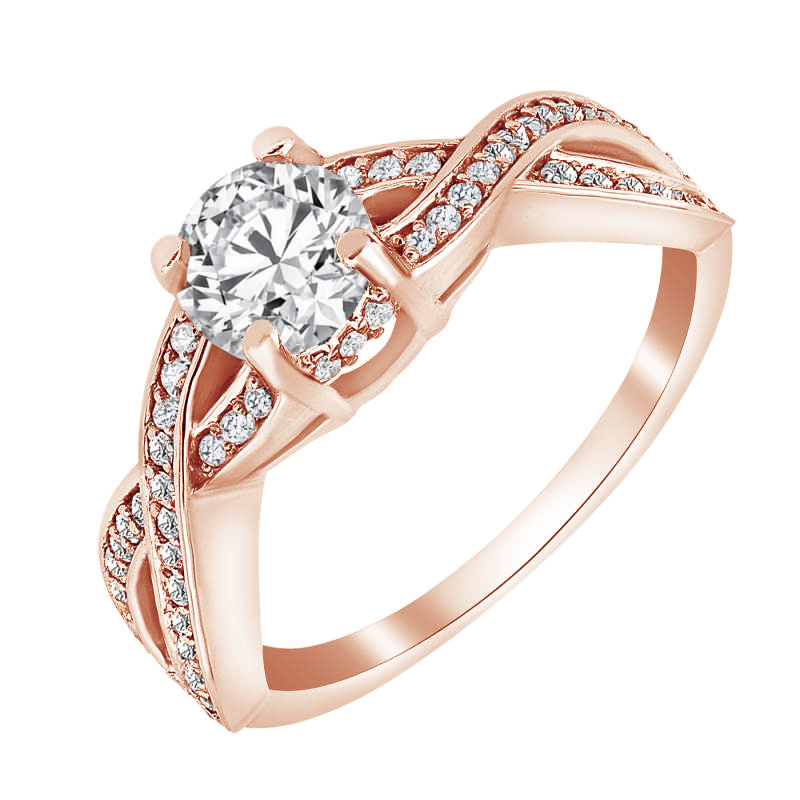 Zásnubný prsteň s diamantmi z ružového zlata 81842