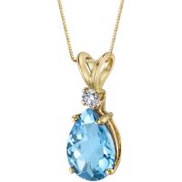 Zlatý náhrdelník s topásovou slzou a diamantom Reveka