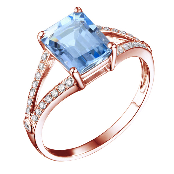 Prsteň s modrým drahokamom 83452