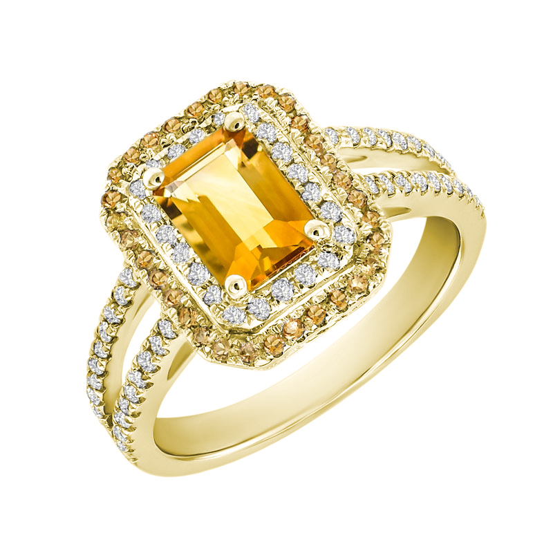 Citrínový prsteň zo zlata 8372