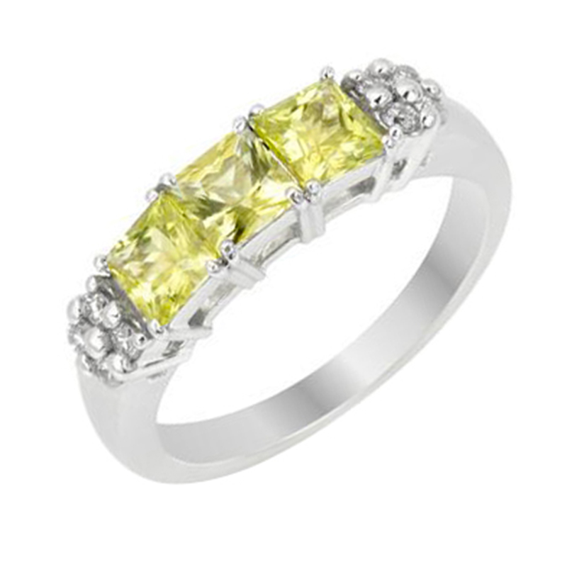 Prsteň so žltými zafírmi a diamantmi Logos