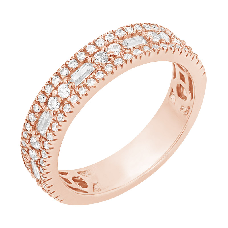 Luxusný half eternity prsteň s diamantmi z ružového zlata