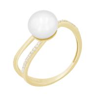 Elegantný prsteň s perlou a diamantmi Joona