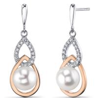 Elegantné perlové náušnice zo striebra Zizu