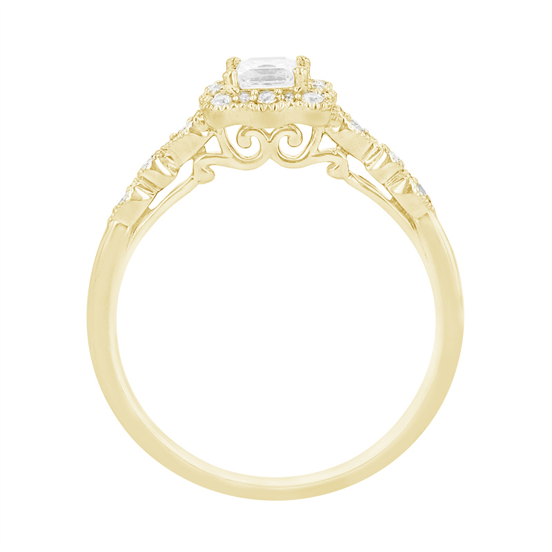 Vintage prsteň s trblietavými diamantmi zo zlata 91542