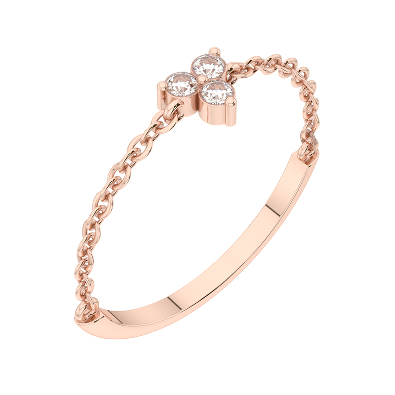 Netradičný minimalistický prsteň s diamantmi