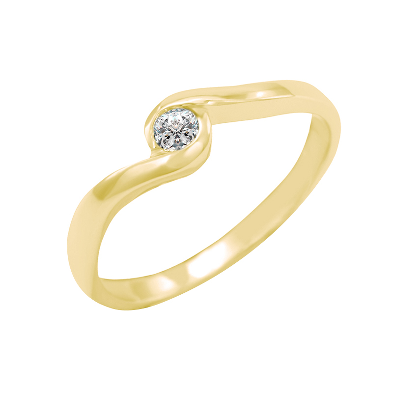 Zlatý prsteň s diamantom Zacho 9182