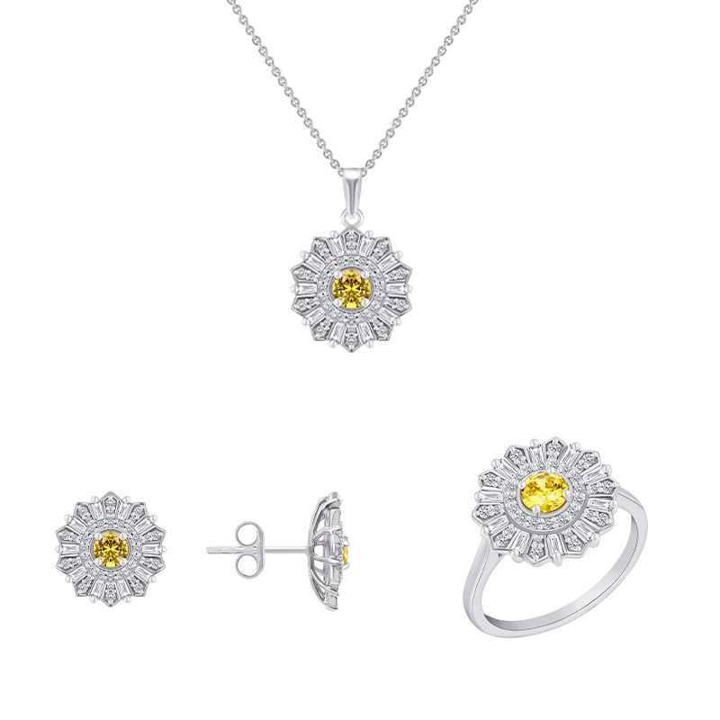 Zlatá kvetinová kolekcia šperkov s diamantmi
