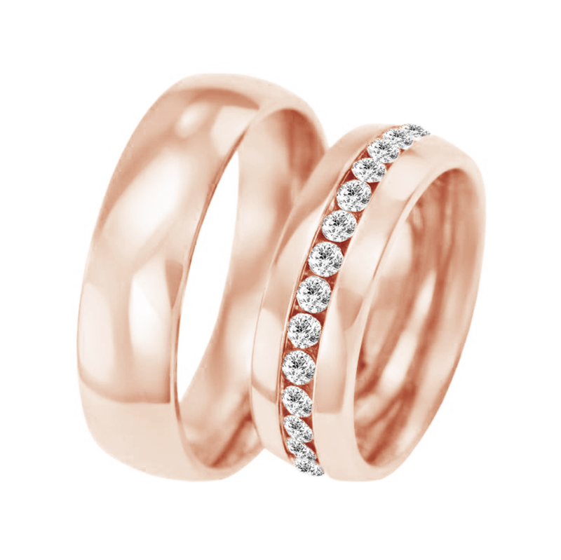 Zlaté svadobné prstene s diamantmi Elgie 96312