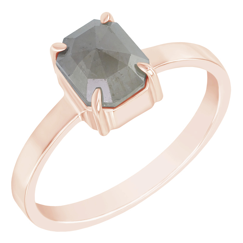 Zlatý prsteň s emerald sivým diamantom Valerio 97452