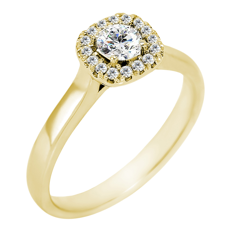 Zásnubný prsteň v halo štýle s moissanitom a diamantmi Liare 100543
