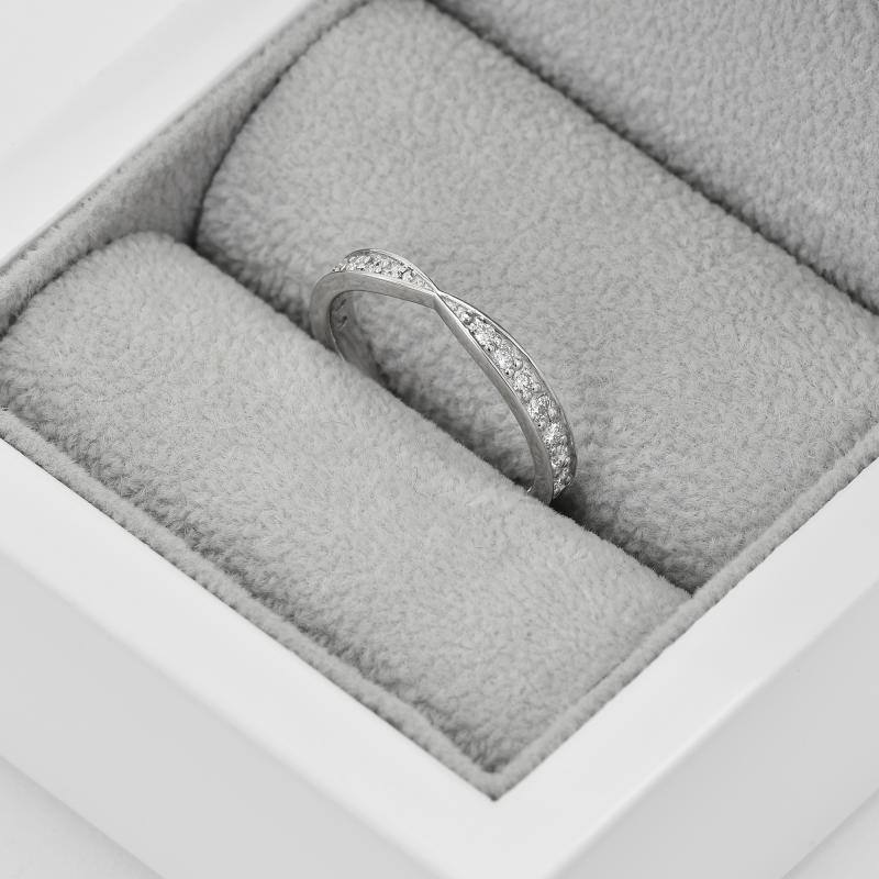 Eternity prsteň s lab-grown diamantmi a pánsky plochý prsteň Taio 101903