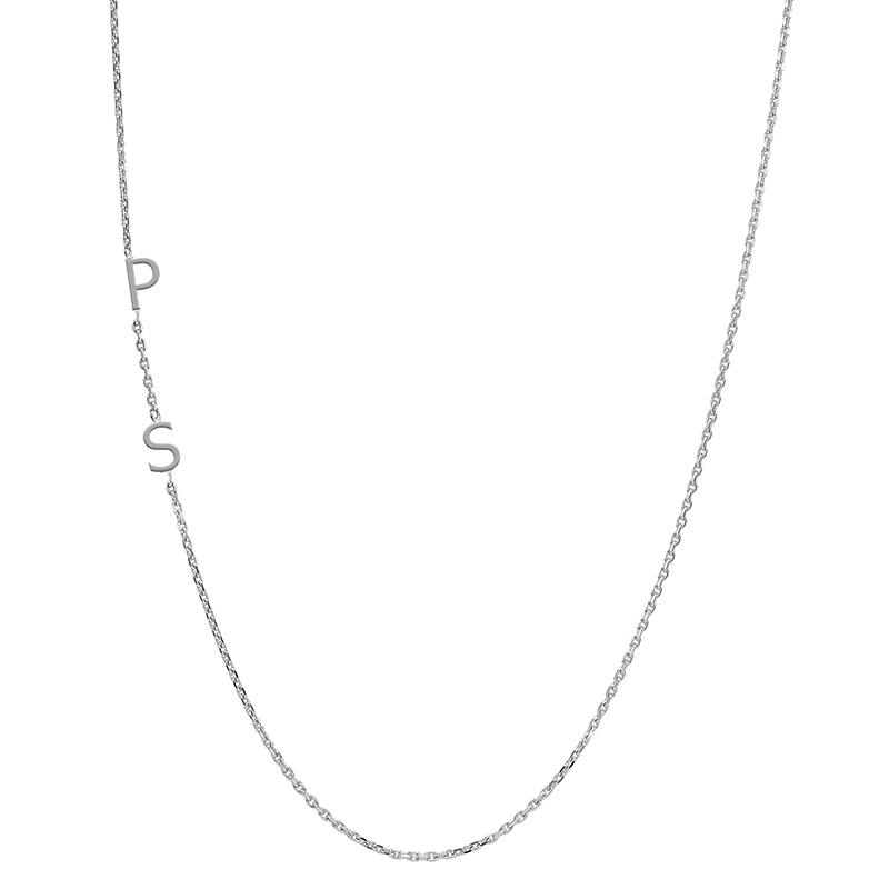Strieborný náhrdelník s 2 písmenami vašej voľby Iver 103723