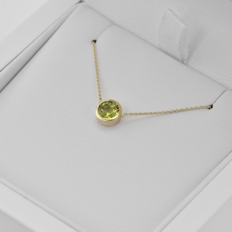 Strieborný náhrdelník s olivínom Hadley 103883