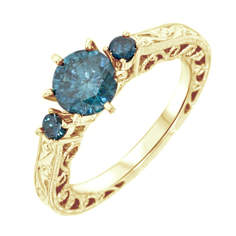Zásnubný prsteň s modrými diamantmi Keya 104423