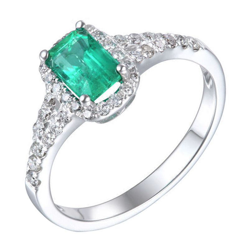 Zlatý prsteň so smaragdom a diamantmi Dazzia