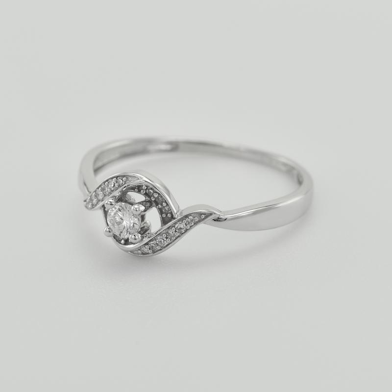 Strieborný prsteň s lab-grown diamantmi Krell 104593