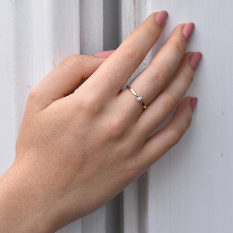 Strieborný elegantný prsteň s lab-grown diamantom Socorro 104613