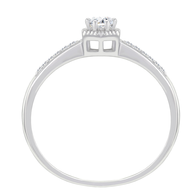 Strieborný prsteň s postrannými lab-grown diamantmi Kelote 104623