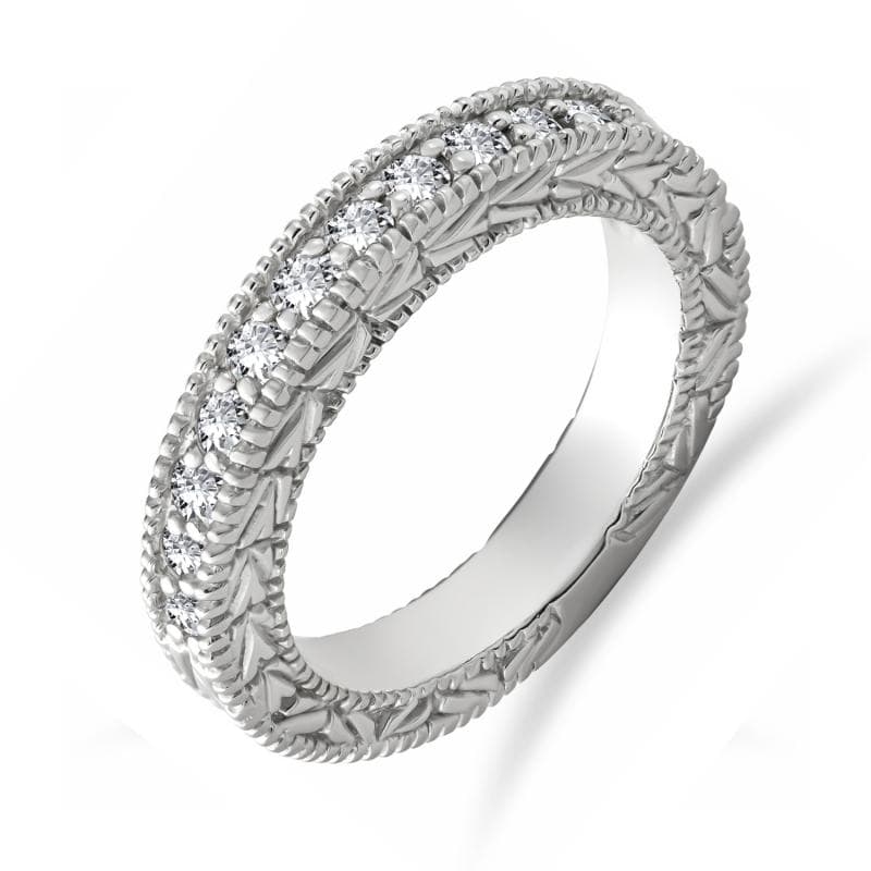 Vintage prsteň s lab-grown diamantmi a pánsky plochý prsteň Silva 105973