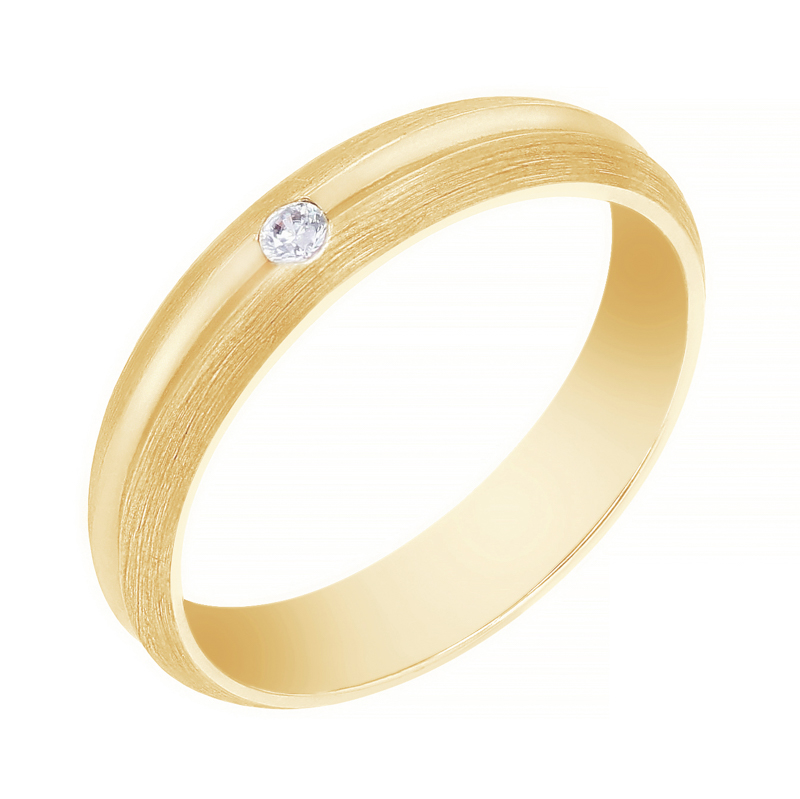 Zlaté svadobné prstene s diamantom Luri 105993