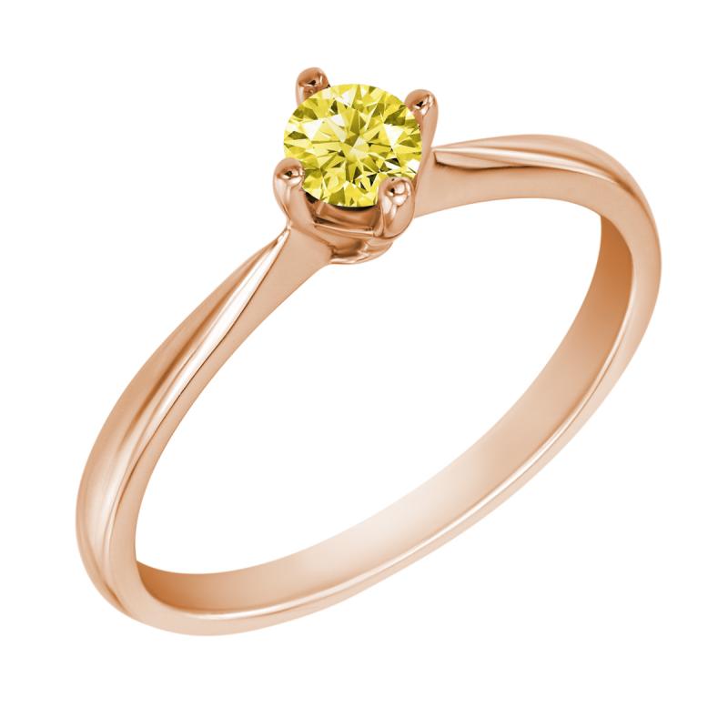 Zlatý prsteň so žltým diamantom Sansan 10643