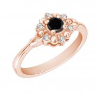 Zásnubný prsteň s čiernym diamantom Ketie