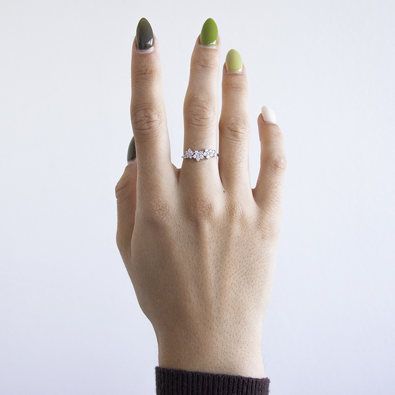 Kvetinový prsteň s lab-grown diamantmi Shauna 110393