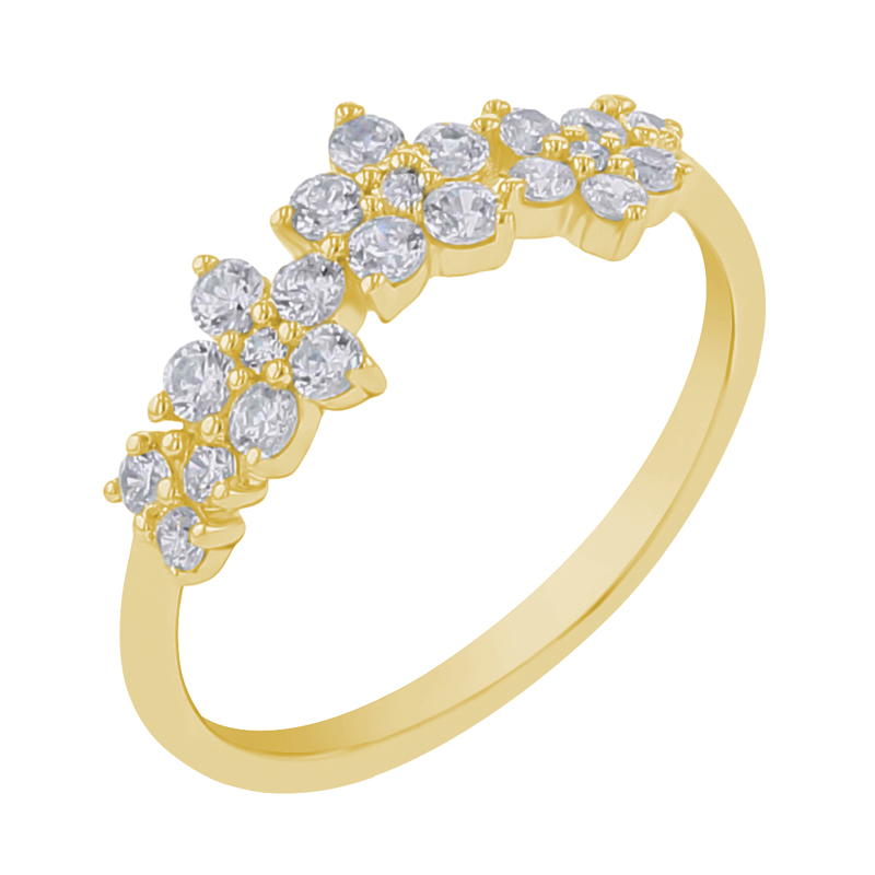 Kvetinový prsteň s lab-grown diamantmi Shauna 110553