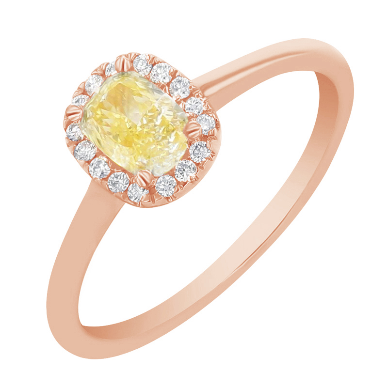 Zásnubný prsteň s certifikovaným fancy yellow lab-grown diamantom Velia 112813