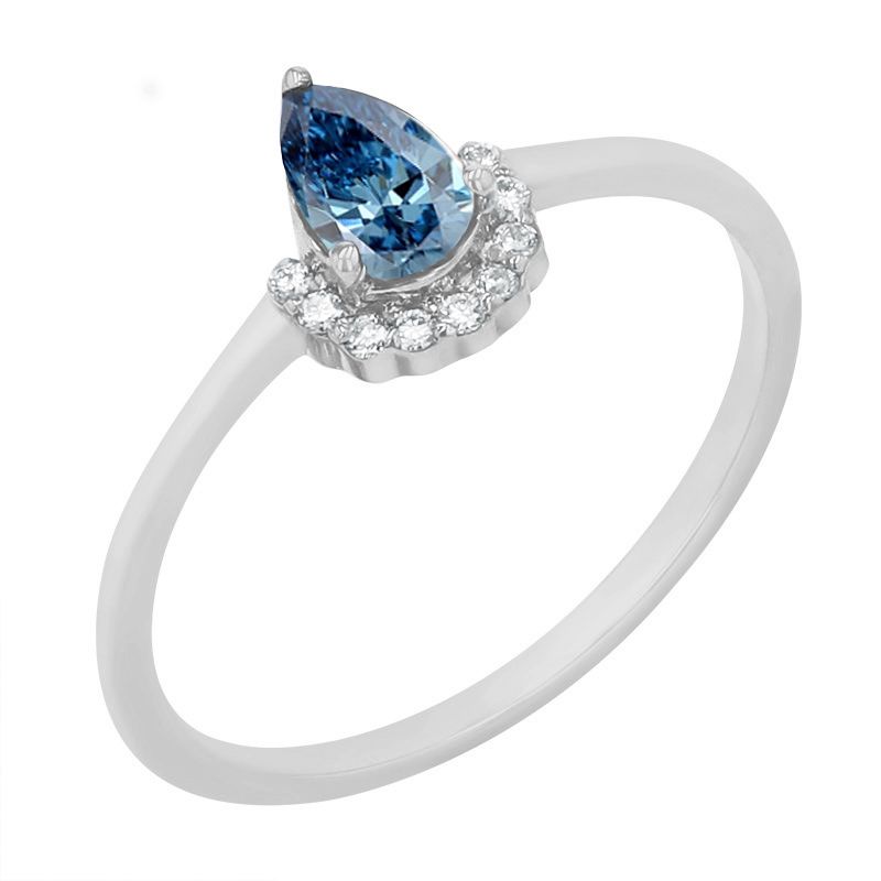 Zásnubný prsteň s certifikovaným fancy blue lab-grown diamantom Dorean