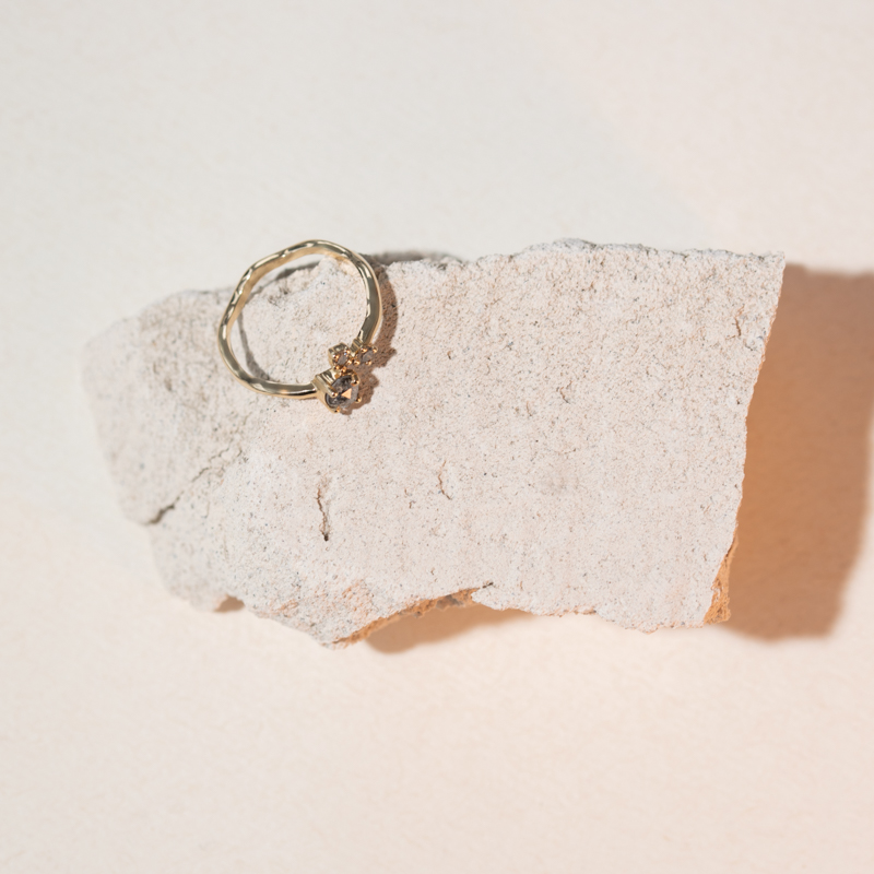 Strieborný cluster prsteň so salt and pepper diamantmi Roth 116113