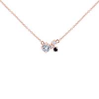 Strieborný cluster náhrdelník s akvamarínom a drahokamami Maizie