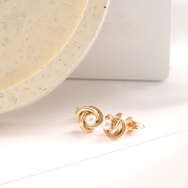 Netradičné perlové náušnice zo zlata Annet 121573