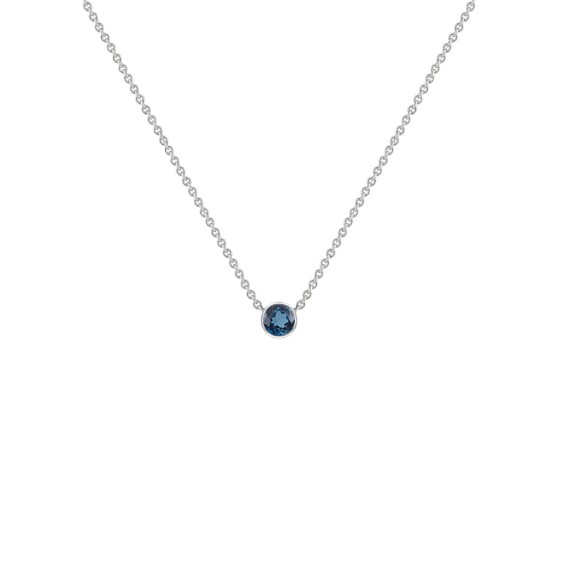 Strieborný minimalistický náhrdelník s londýnským topásom Vieny 122213