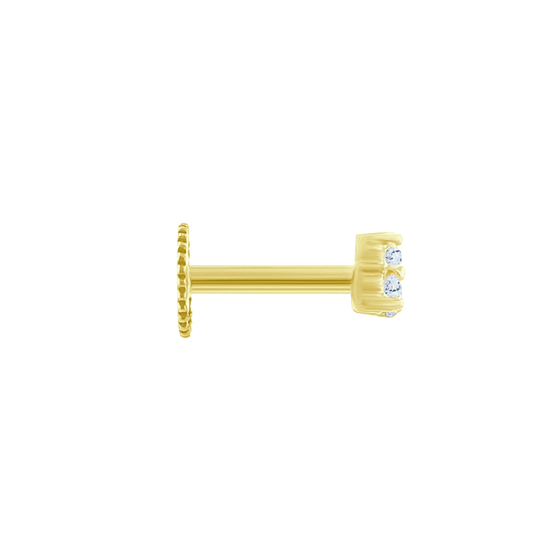 Zlatá piercing náušnica s akvamarínmi Rossi 124383