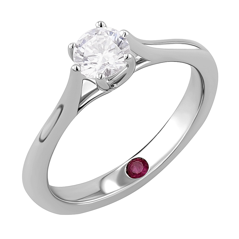 Zásnubný prsteň s diamantom a rubínom Sores
