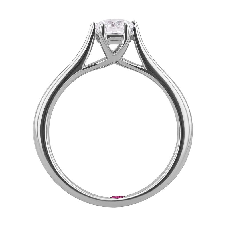 Zásnubný prsteň s moissanitom a rubínom Sores 124823