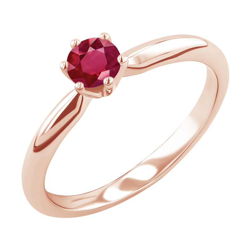 Zlatý zásnubný prsteň s rubínom Clytie
