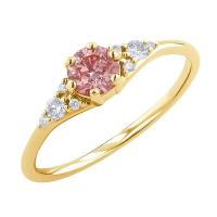 Zásnubný prsteň s certifikovaným fancy pink lab-grown diamantom Lina