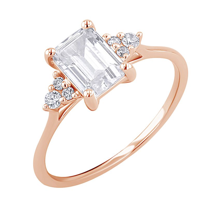 Zásnubný prsteň s moissanitem a lab-grown diamantmi Rhea