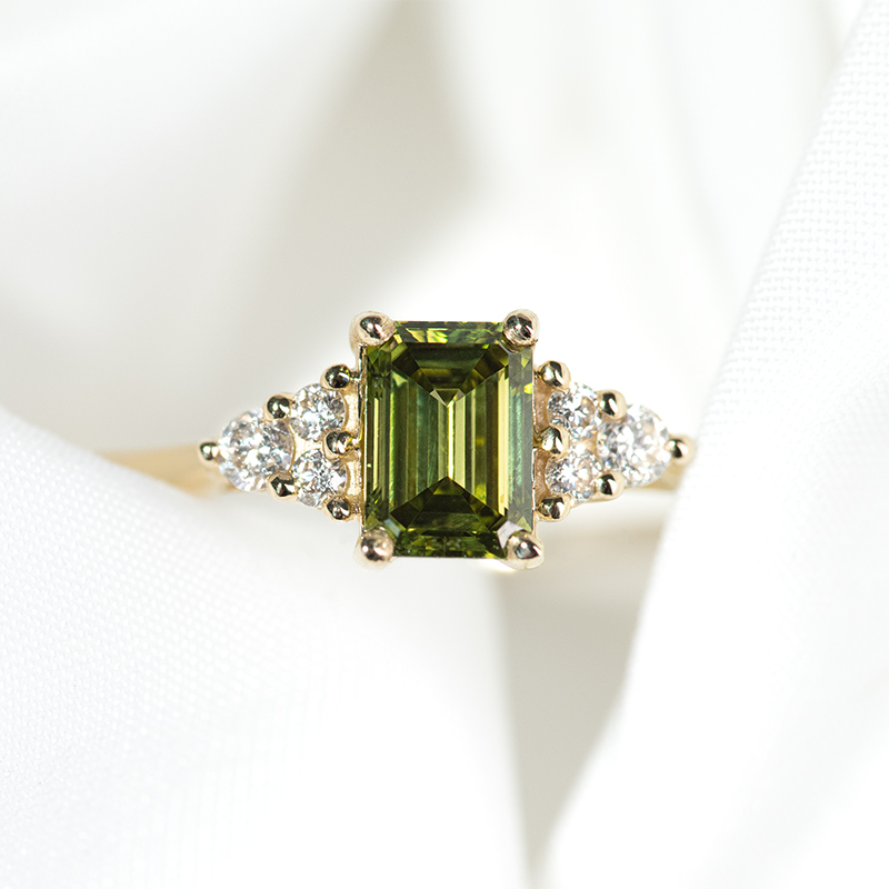 Zásnubný prsteň s 0.43ct IGI certifikovaným zeleným lab-grown diamantom Rhea 125953