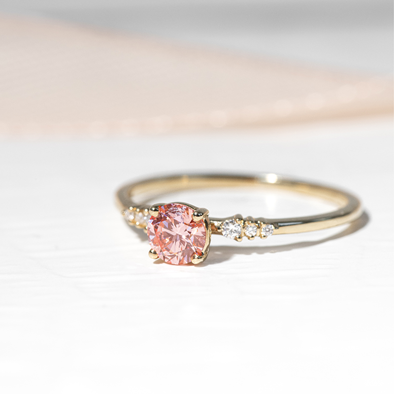 Zásnubný prsteň s 0.41ct IGI certifikovaným ružovým lab-grown diamantom Elise 126423