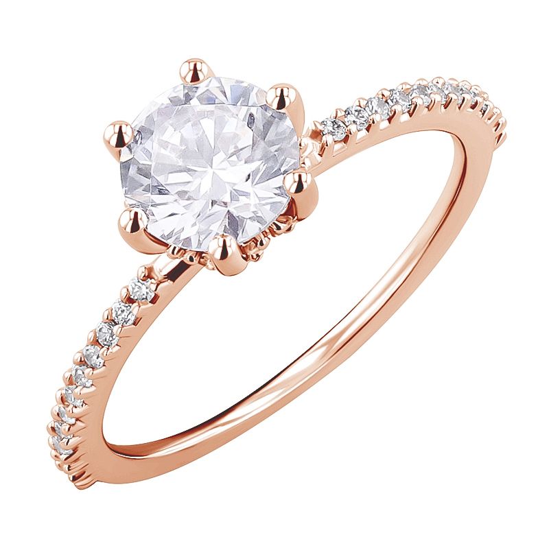 Zdobený zásnubný prsteň s lab-grown diamantmi Annice 127593