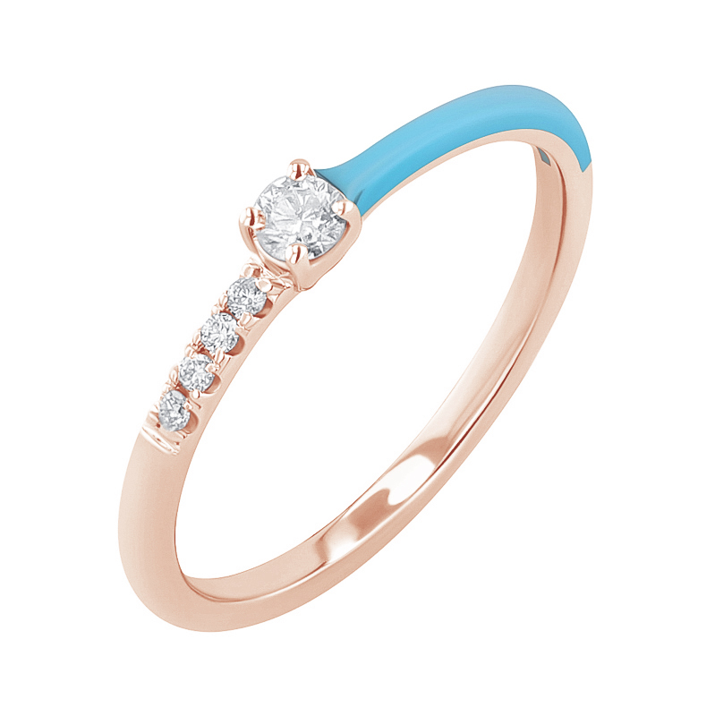 Modrý keramický prsteň s diamantmi Elissa 128723