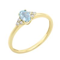 Elegantný prsteň s akvamarínom a diamantmi Kylie