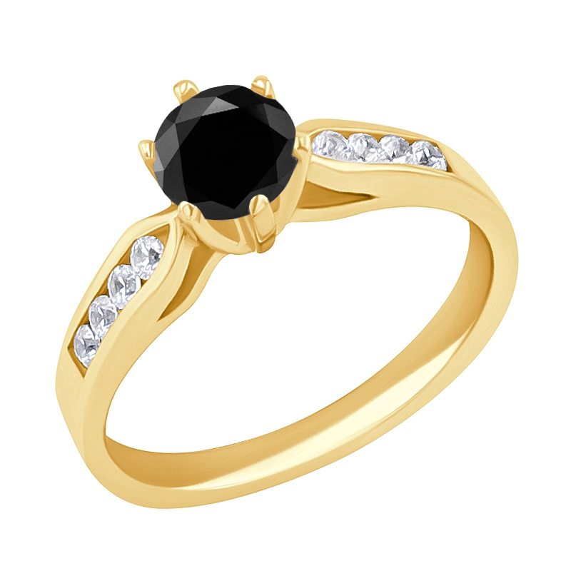 Zásnubný prsteň s čiernym diamantom Cletia 129453