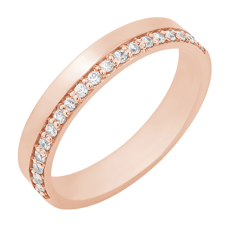 Snubný prsteň s diamantmi z růžového zlata 130393